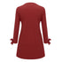 Women Elegant Dress Cat Print Bow O Neck Long Sleeve Party Mini Dresses Casual Ladies Elegant Dress Autumn Spring Dresses - ROUTINE FASHION